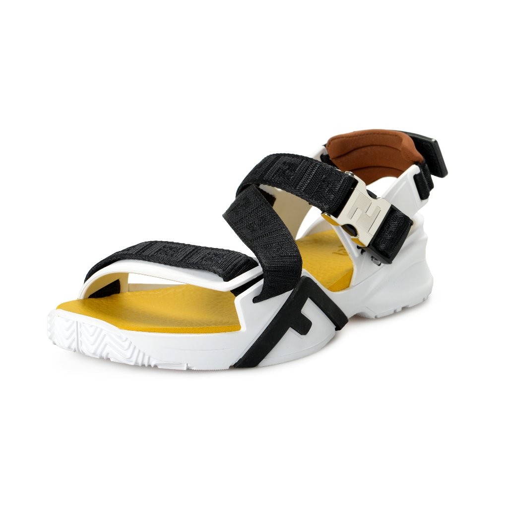 Fendi Men's "Flow" Strappy Leather Sandals Shoes
